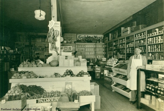 Interior view of Jos T. Harris Grocery   3402 SE Division, 1930 : A2008-001.66  
